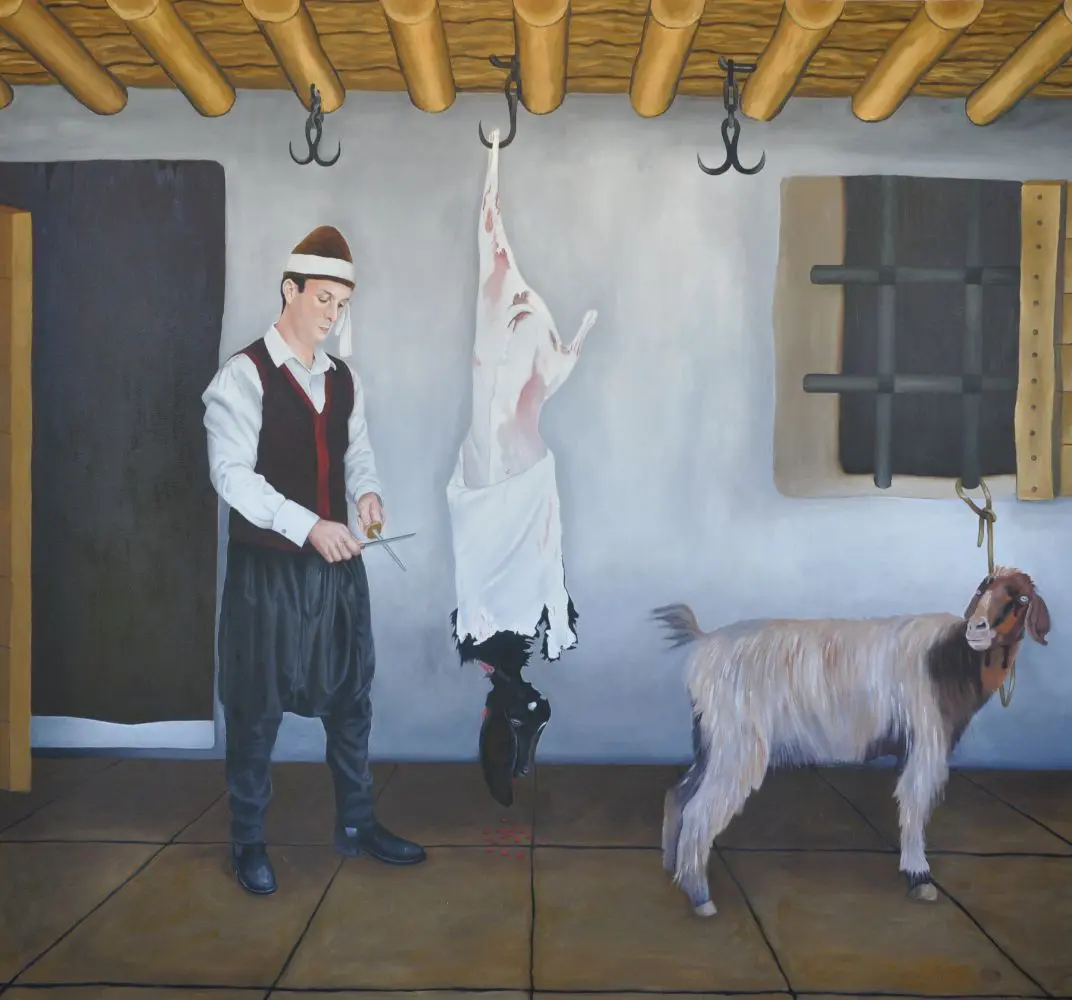 Butcher. 144x135cm. oil on can. $35.000